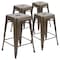 Flash Furniture Gray 24" High Metal Stool, PK4 4-ET-31320-24-GN-R-GG - alternate 7